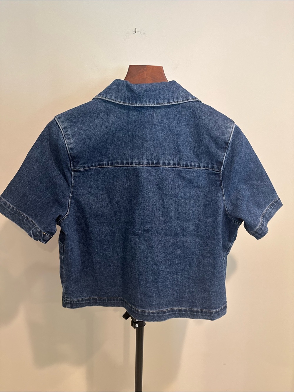 Rachel Zoe Women's Blue Denim Short Sleeve Jacket Coastal Cottagecore Casual Med - Picture 2 of 6